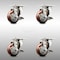 Service Caster 3.5 Inch 316SS Maroon Polyurethane Wheel Swivel Top Plate Caster Set with Brake SCC-SS31620S3514-PPUB-MRN-TLB-4 - alternate 1